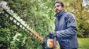 Stihl recommends HSA 100 as a starting point for transition to battery kit including pictured hedgetrimmer - credit: Stihl